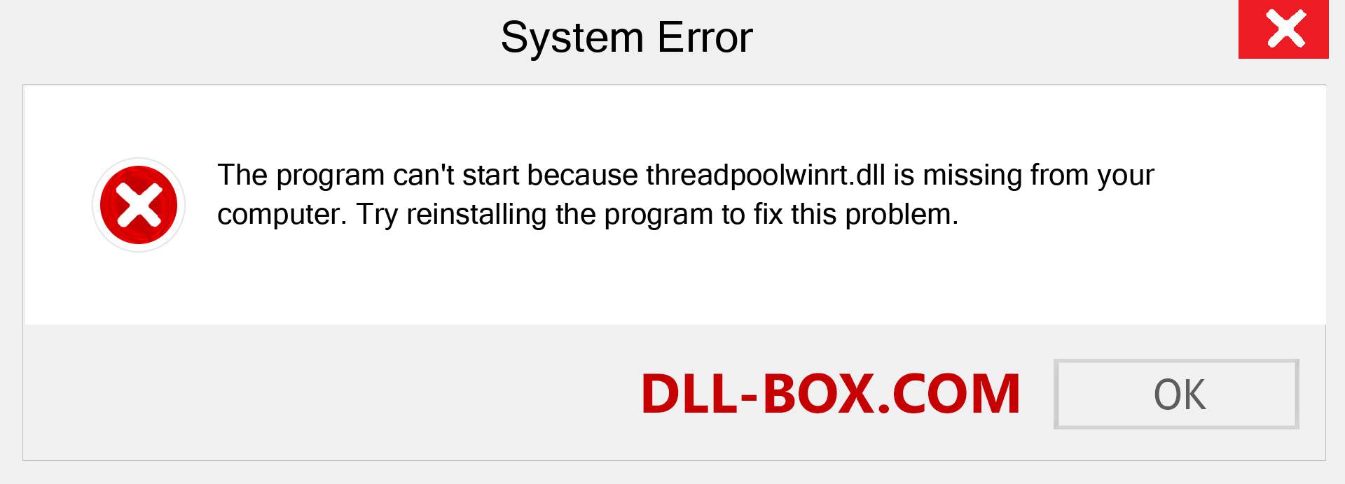  threadpoolwinrt.dll file is missing?. Download for Windows 7, 8, 10 - Fix  threadpoolwinrt dll Missing Error on Windows, photos, images